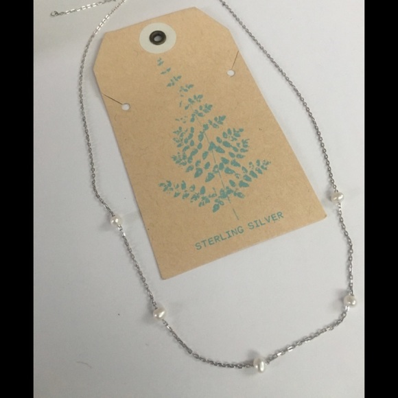 16-18” adjust NECKLACE sterling silver pearl NEW - Picture 1 of 1